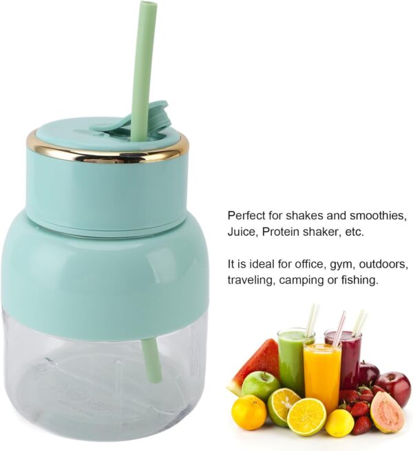 Batidora Portátil Usb Recargable Cuchillas De Acero Inoxidable 800 ML - Imagen 2