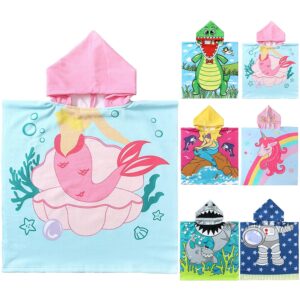 Bata Toalla Poncho De Microfibra Infantil Niños Piscina Playa