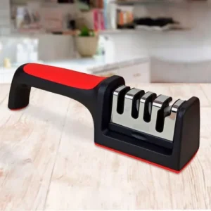 Afilador de Cuchillo Ergonómico de Acero Inoxidable de 3 Ranuras