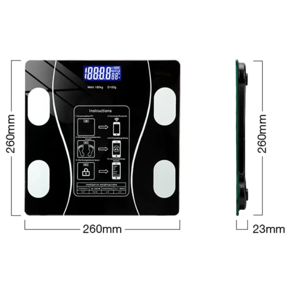 Balanza Digital Bluetooth 180kg Control de Peso Inteligente - Imagen 5