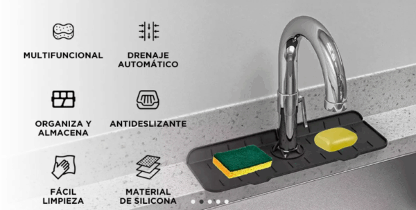 Bandeja Organizadora Negra de Silicona Gadnic para Bachas - Imagen 2