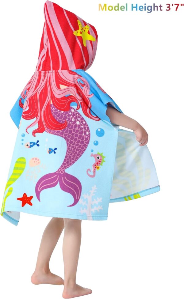 Bata Toalla Poncho De Microfibra Infantil Niños Piscina Playa - Imagen 3