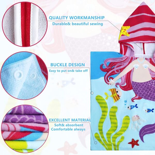 Bata Toalla Poncho De Microfibra Infantil Niños Piscina Playa - Imagen 7