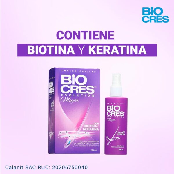 Loción Capilar Biocres Evolution Mujer - Frasco 100 ML - Imagen 4