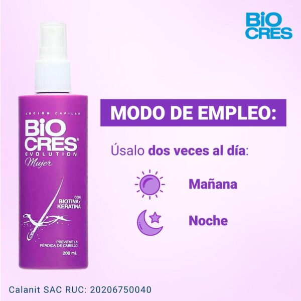 Loción Capilar Biocres Evolution Mujer - Frasco 100 ML - Imagen 5
