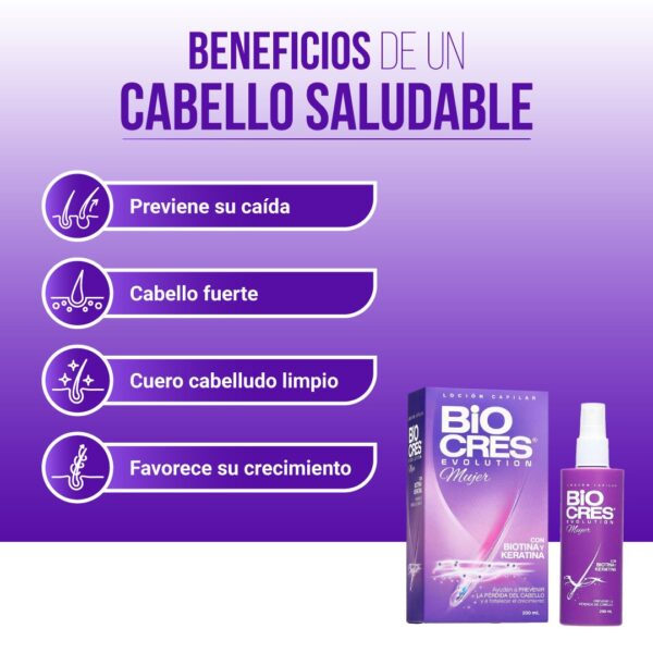 Loción Capilar Biocres Evolution Mujer - Frasco 100 ML - Imagen 2