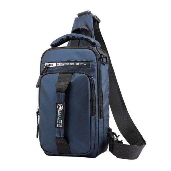 Morral Elegante Tipo Mochila Antirrobo De Hombre Pechera Usb - Imagen 4