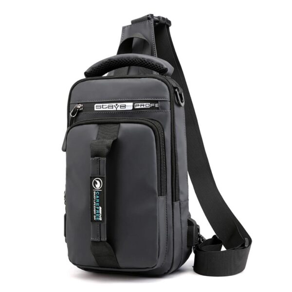 Morral Elegante Tipo Mochila Antirrobo De Hombre Pechera Usb - Imagen 5