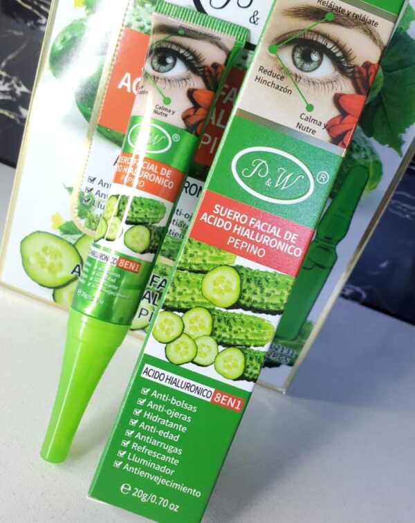 CREMA PARA CONTORNO DE LOS OJOS ACIDO HIALURONICO PEPINO 8 en 1