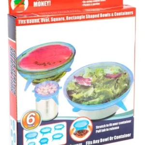 Set 6 Tapas Silicona Extensible Anti Escurrimientos Sellado