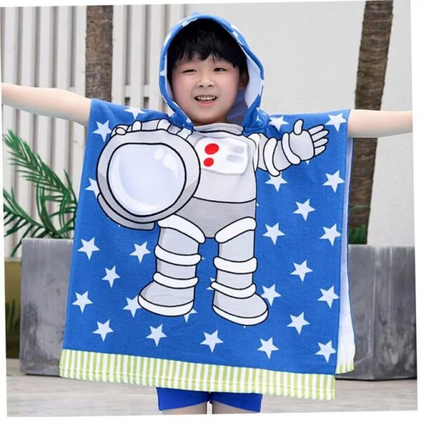 Bata Toalla Poncho De Microfibra Infantil Niños Piscina Playa - Imagen 4