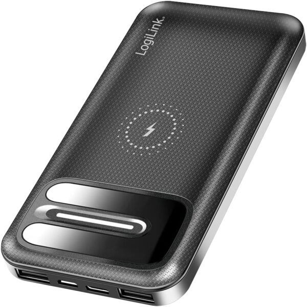 Batería Externa de 11000 mAh USB y Tipo C + Carga inalámbrica QI