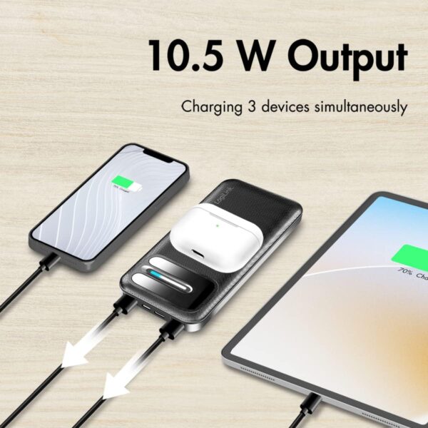 Batería Externa de 11000 mAh USB y Tipo C + Carga inalámbrica QI - Imagen 4