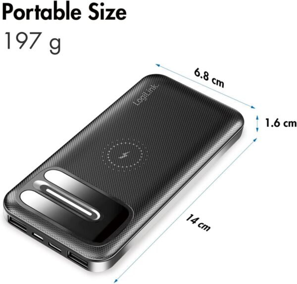 Batería Externa de 11000 mAh USB y Tipo C + Carga inalámbrica QI - Imagen 7