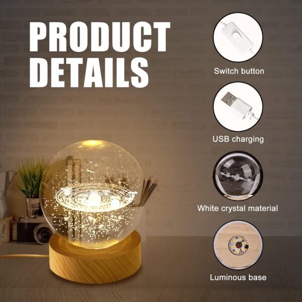 Lámpara Bola de cristal LED Galaxia USB - Imagen 5
