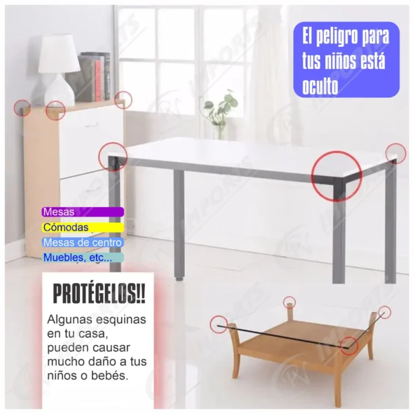 PROTECTOR ESQUINA DE SILICONA EVITA GOLPES NIÑOS BEBÉS - Imagen 3