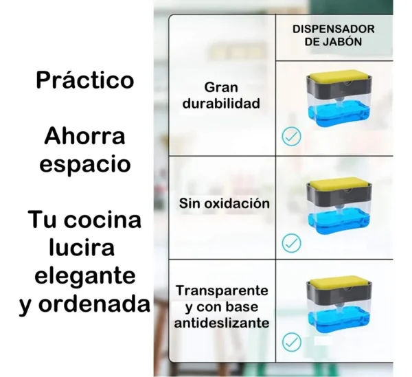 Dispensador de Lavavajilla y Jabón Líquido para Cocina - Imagen 9
