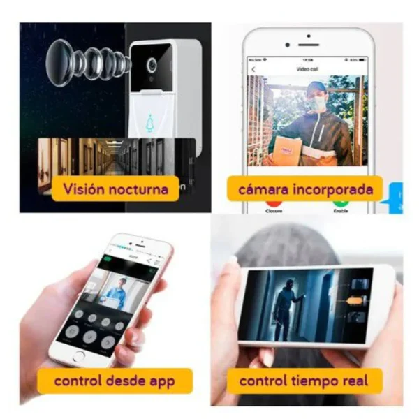 TIMBRE INALÁMBRICO CON CÁMARA HD EXTERIORES CON VISIÓN NOCTURNA - Imagen 8