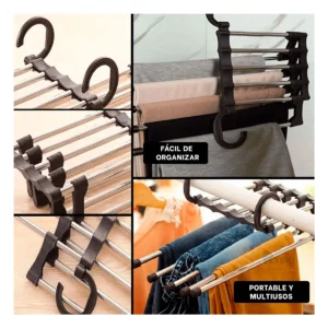 Colgadores De Pantalones Para Closet 5 en 1 Negro