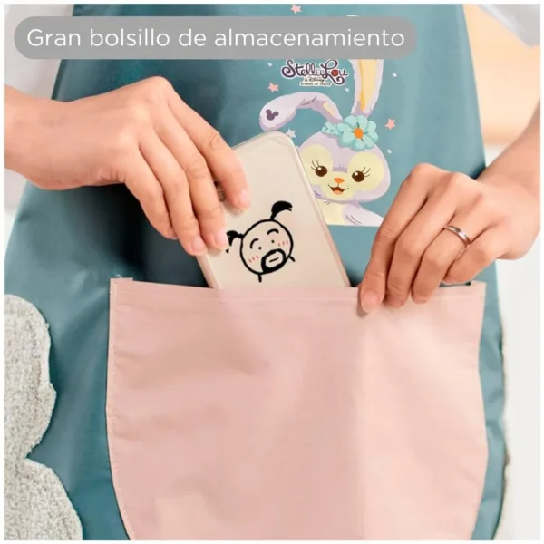 Mandil Delantal de Cocina Impermeable con Secador Bolsillo Conejito - Imagen 4