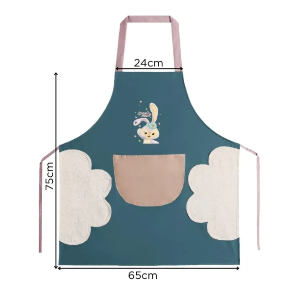 Mandil Delantal de Cocina Impermeable con Secador Bolsillo Conejito - Imagen 2