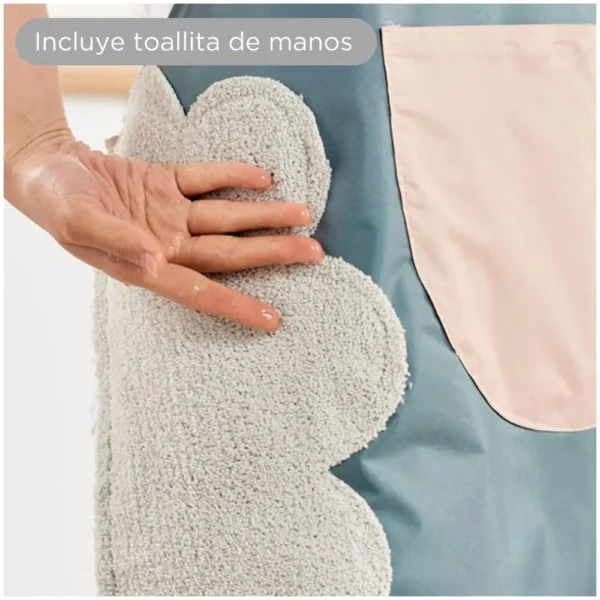 Mandil Delantal de Cocina Impermeable con Secador Bolsillo Conejito - Imagen 3